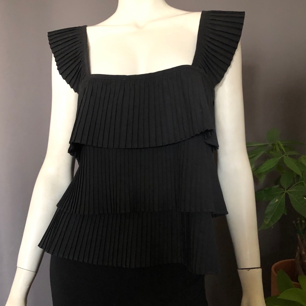 J. CREW Pleated and tiered top